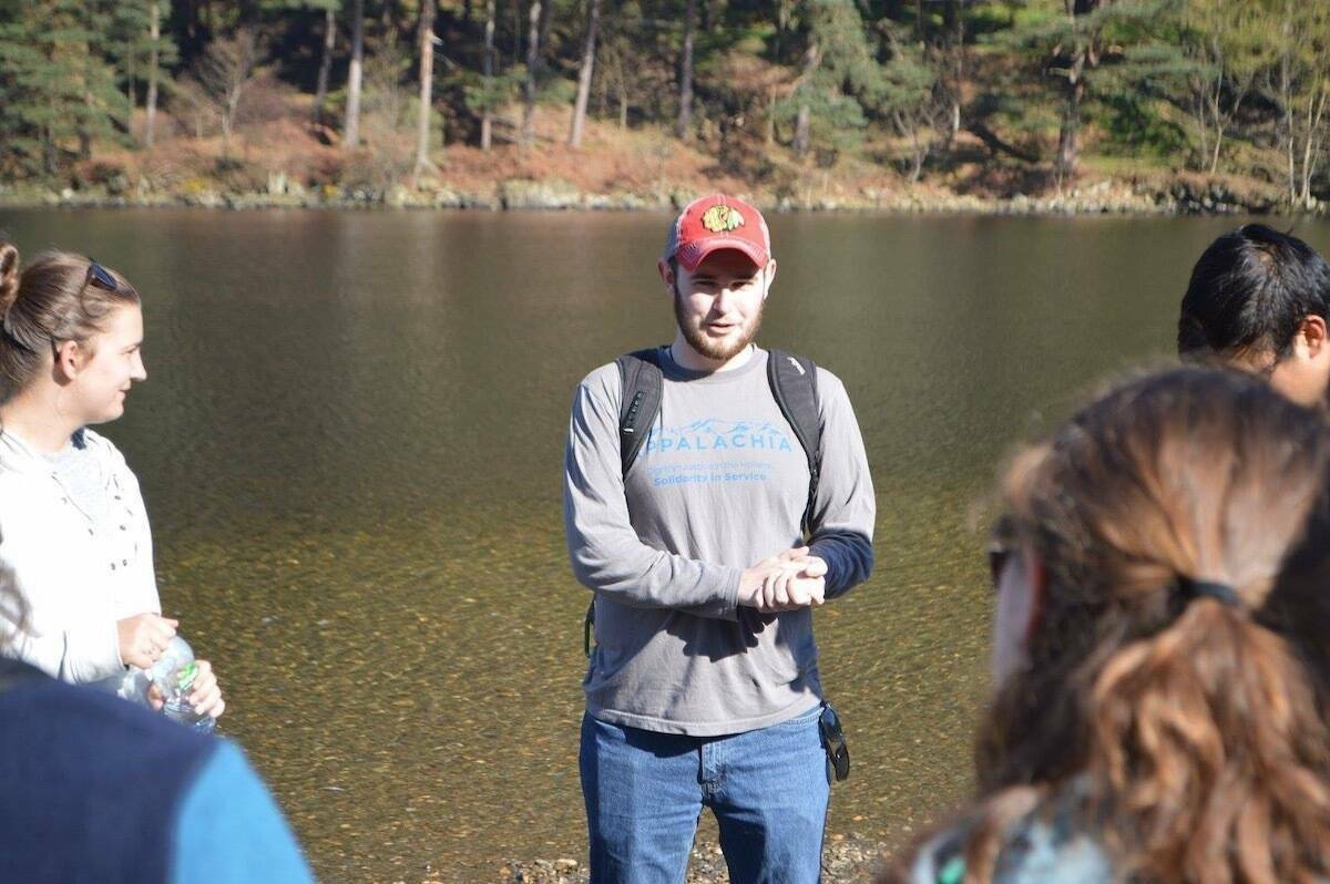 Jack Rooney '16 leads a reflection during the Glendalough Pilgrimage.